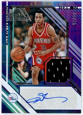Allen Iverson 2021-22 Panini Recon Patch Autograph Card #JA-AIV 10/15
