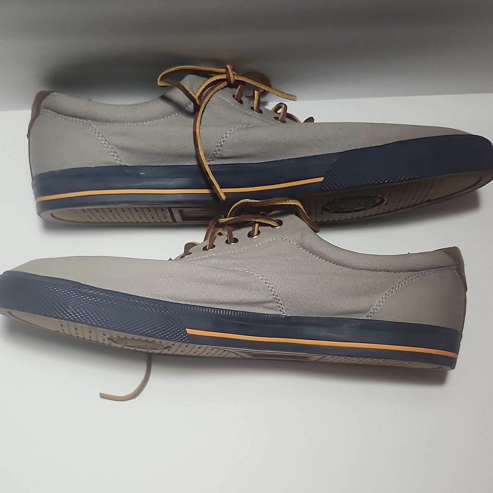 Polo Ralph Lauren Vaughn Men's Canvas Lace Up Sneakers Textile Upper Gray 17D thumbnail 14