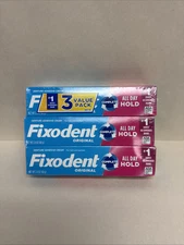 Pack of 3 Fixodent Complete Original Denture Adhesive Cream (2.4 oz. x 3)