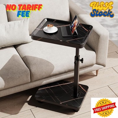 C Table End Table Adjustable Height, 360°Swivel TV Tray Table for Small Space...