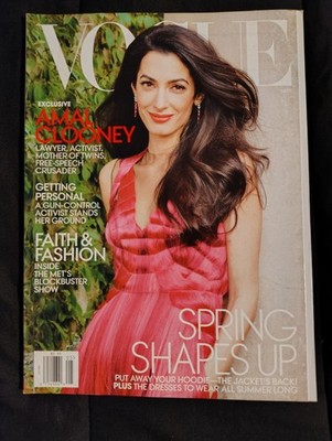Vogue Magazine May 2018 Amal Clooney Exclusive + Faith & Fashion + Spring Shapes
