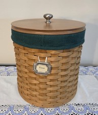 2003 Longaberger Extra Large "FLOUR" Canister Set Basket Lid Canister Lid
