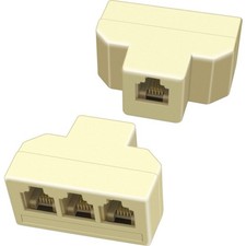2Pack Splitter 3 Way Telephone Adapter RJ11 6P4C 1 Female to 3 Females for La...