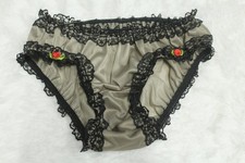 A152 2XL/ElasticW.24-42" Vtg Style Gray Nylon Bikini Panties Knickers Underwear