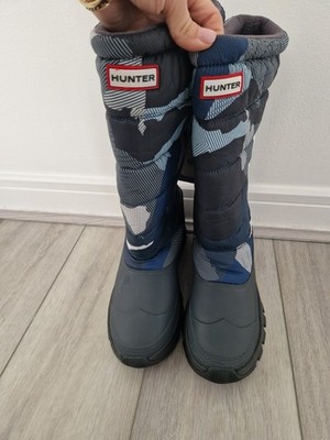 Neu Hunter Intrepid isolierte kurze Damen-Schneestiefel Größe 6 blau Tarnmuster 