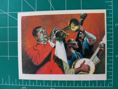 1967 Ferma Inventos Y Viajes thin paper Card LOUIS ARMSTRONG JAZZ NEW ORLEANS 