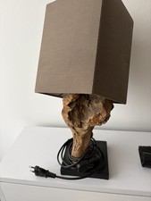 Tischleuchte 45cm Modern dekorativ aus Treibholz Leinen Design
