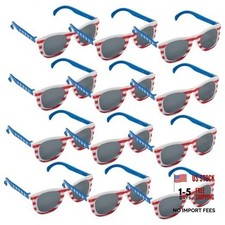 Party Sunglasses Patriotic American Flag Design 12 Pack - USA Accessories for