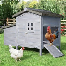 Wooden Chicken Coop W/ Nesting Box Outdoor Poultry Hutch Hen House for Backyard