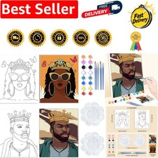 2 Pack Canvas Painting Kits Pre Drawn Stretched Canvas Painting for Adults 20...