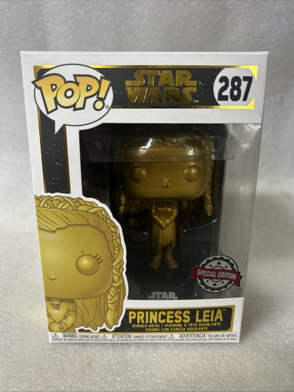 Funko Pop PRINCESS LEIA #287 Star Wars Gold Special Edition NEW Vinyl Figure