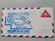 FIRST FLIGHT COVER. FIRST NIGHT AIR MAIL FLIGHT. FEB 22, 1921. CENTENNIAL RE-ENA
