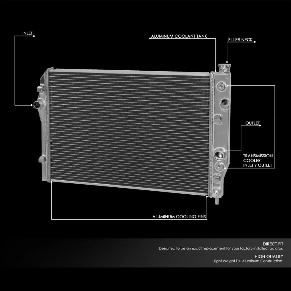 RADIADOR ALUMINIO 2 FILAS + 2X VENTILADOR 10" NEGRO PARA 96-02 CHEVY CAMARO/PONTIAC FIREBIRD Foto 3 de 4