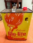 VINTAGE CLASSIC GLO-LITE TORCH FUEL GALLON CAN TIN CAMDEN NJ GOOD GRAPHICS