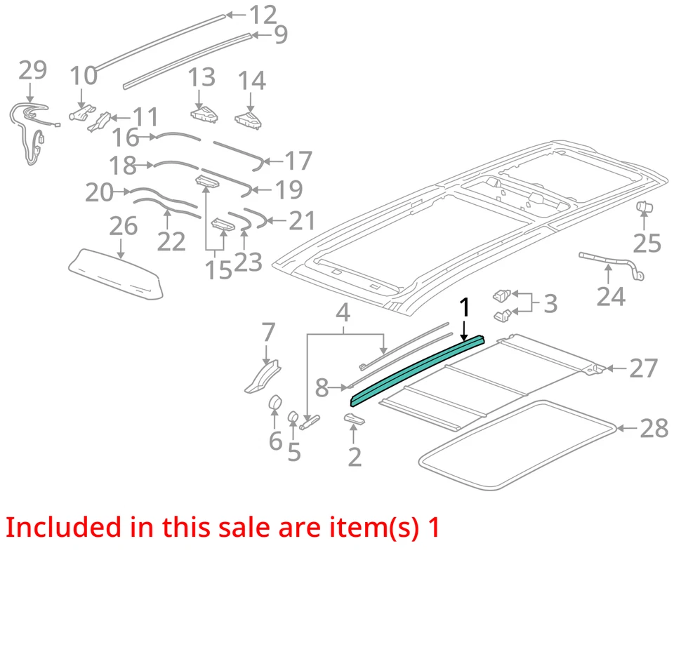 ADEQUADO PARA 2004-2009 CADILLAC SRX TRACK SUN RF WDO FRT 10356108 - NOVO FABRICANTE DE EQUIPAMENTO ORIGINAL 10356108 - Imagem 2 de 3