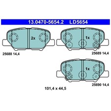 Satz Bremsbeläge Bremsklötze hinten für Mitsubishi Outlander 3 GFW GGW | 2391