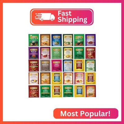 Twinings Tea Bags Sampler Assortment Variety Pack (30 Count) 30 Different Flavou