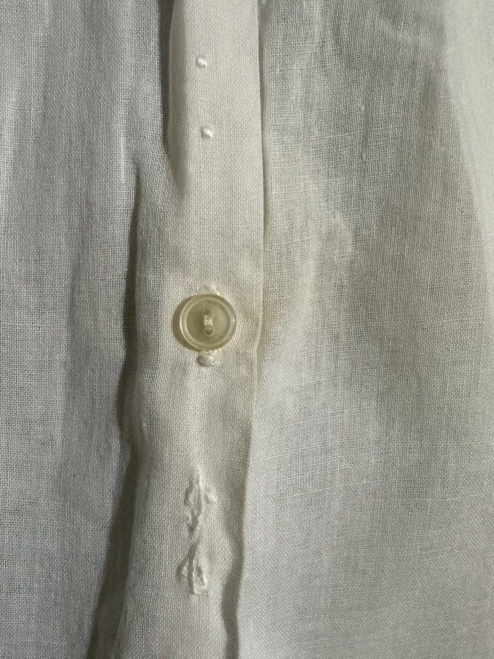 Antique Baby Gown 1900’s Ivory Pintucks 12M Embroidered Handmade - Image 3 of 4