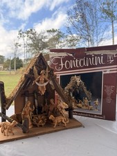 FONTANINI NATIVITY SET 5" SCALE CRECHE W/HOLY FAMILY, 13" CRECHE 9 PCS LIGHTED