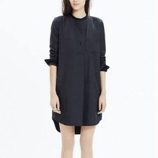 Madewell Women’s Latitude Shirt Dress Small Dark Gray Wool Blend Lined