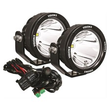 Vision X Cg2 4.7 Round Led Spot Beam Light Cannon W Adjustable Mount Set Of 2