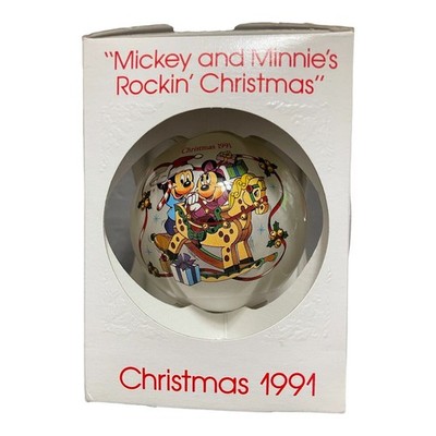 Mickey And Minnie's Rockin' Christmas Ornament 1991 Disney Schmid
