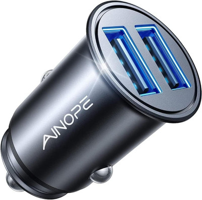 AINOPE 24W Zigarettenanzünder USB, [Mini Metall] 12V USB Adapter Auto Ladegerät,