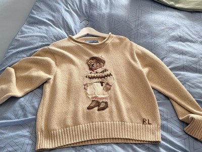 Ralph Lauren Strick Pulli M BEIGE