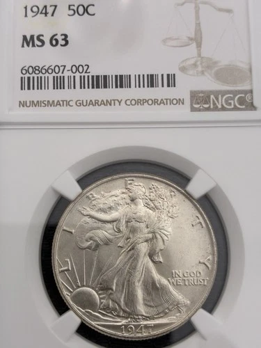 1947 WALKING LIBERTY HALF DOLLAR NGC MS63 Beautiful Luster LOOK