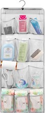 Mesh Shower Organizer Hanging Caddy with Rotating Hook 12 Pockets Bathroom