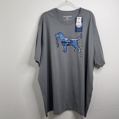 Life is Good Men's Dog Mountain Scene Crusher Tee Gray Size 4XL NWT