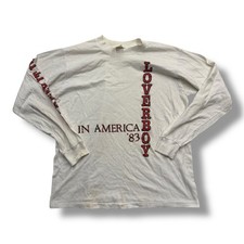 Camisa de concierto vintage 1983 Loverboy Keep It Up In America manga larga talla grande