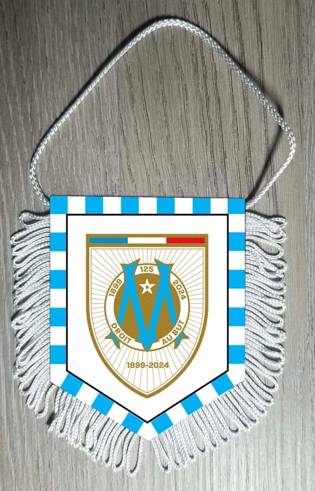 FANION PENNANT WIMPEL FOOTBALL OM MARSEILLE LOGO ANNIVERSAIRE 125 ANS - Photo 1/1