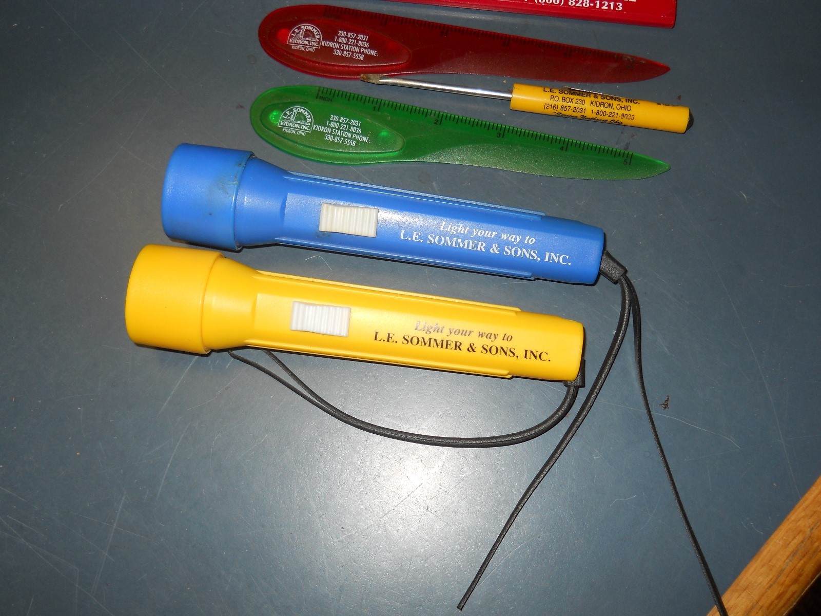 LOT 8 KIDRON OH ADVERTISING ITEMS L.E. SOMMER FEED MILL GERBER LUMBER