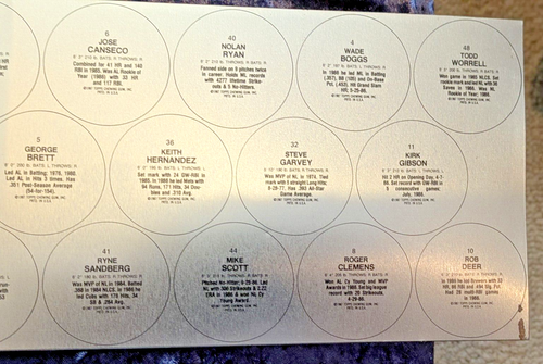 1987 Topps Coins Uncut Metal Sheet Cal Ripken Kirby Puckett Nolan Ryan Rare Set - Picture 3 of 13