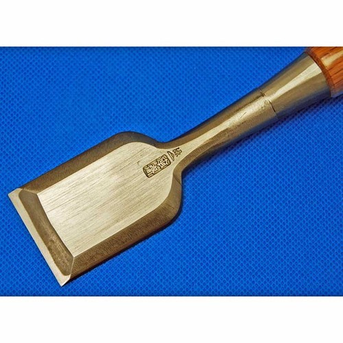 Tasai Oire Nomi Japanese Bench Chisel Polished Finish Blue Steel Red Oak 田斎 追入鑿 - Afbeelding 4 van 63
