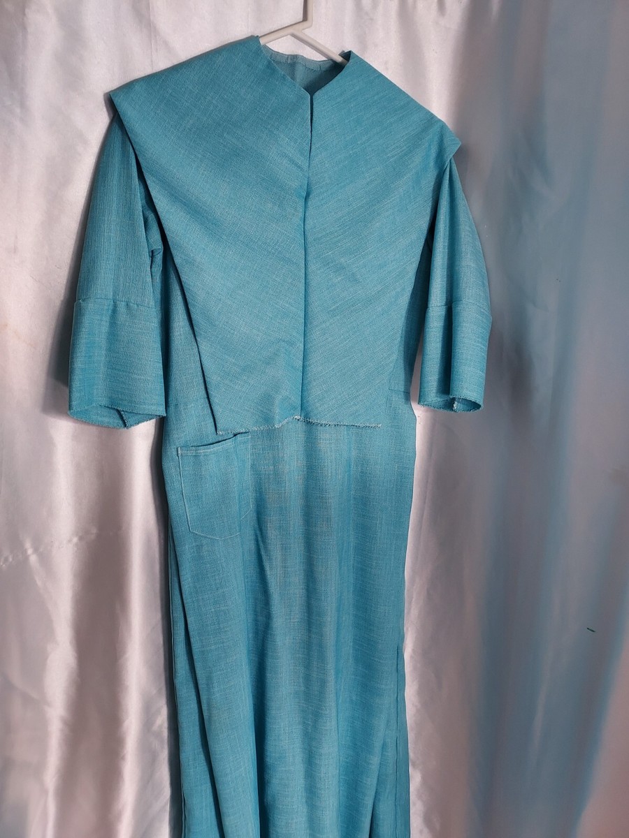 Handmade Amish/Mennonite plain Dress S/M aqua /green B38"W32"L51" | eBay