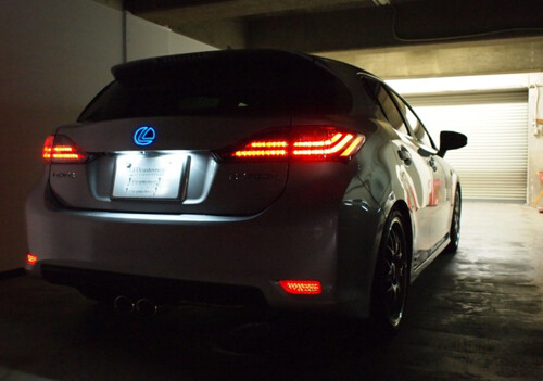 2x Smoke Lens LED Bumper Reflector Brake Light For 2011-2013 Lexus CT200h Toyota Corolla 