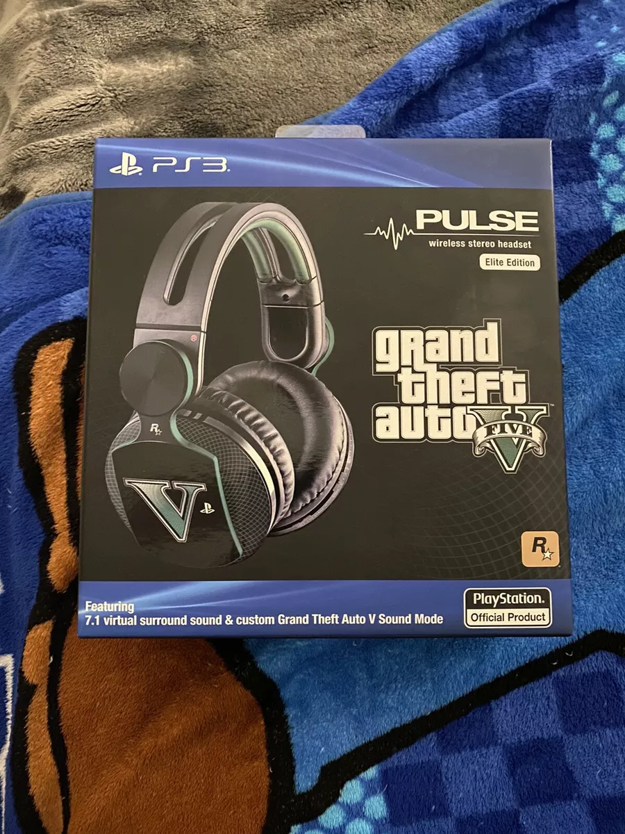 GTA V PS3 Edition Pulse Elite Wireless Headset Open Box Used