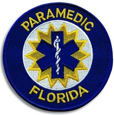 Florida Paramedic patch Medium Royal Blue border version FL Fla