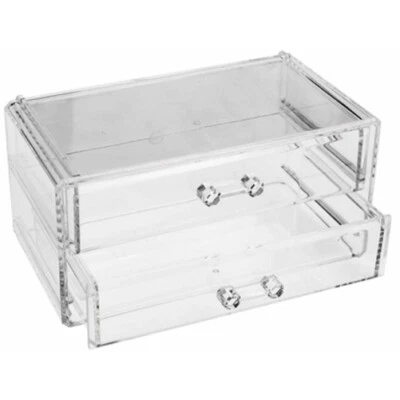 OUT OF THE BLUE Kosmetik-Organizer Schmink Schmuck Kästchen mit 2 Schubfächern, ca. 19x10x9 cm