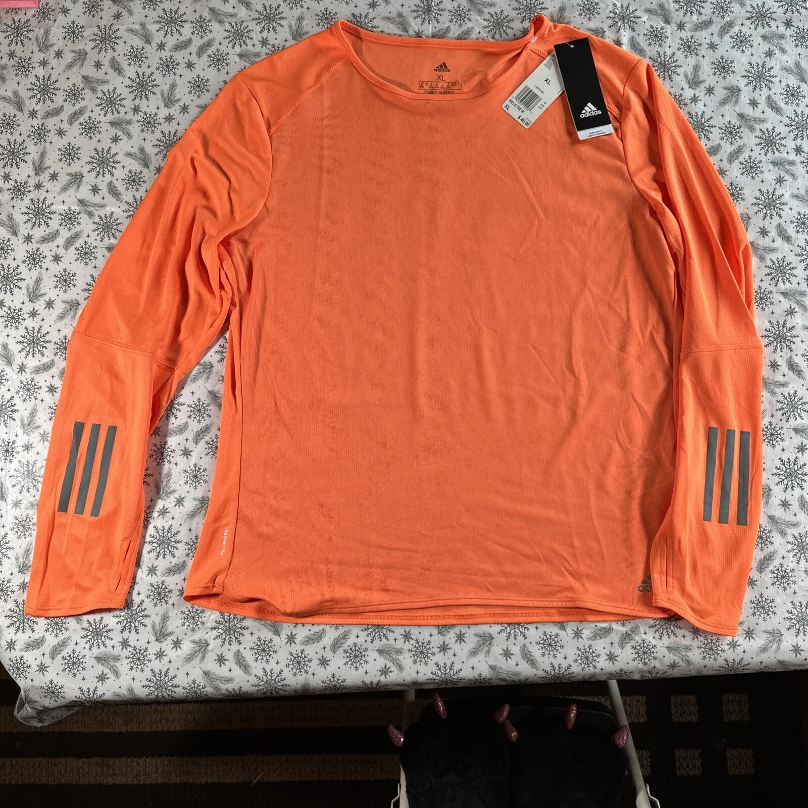 New ADIDAS Extra Large CLIMACOOL ORANGE REFLECTIVE STRIPES NWT