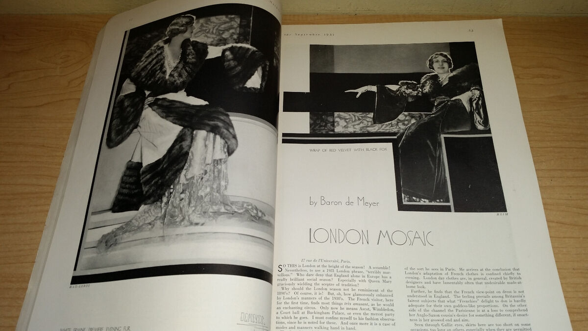 人気アイテム HARPER'S BAZAAR Magazine September 1931 Benigni 1930s Art 外国語雑誌