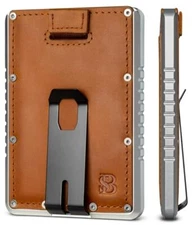 Slim RFID Blocking Wallet with Money Clip - Metal Minimalist Front Pocket Wallet