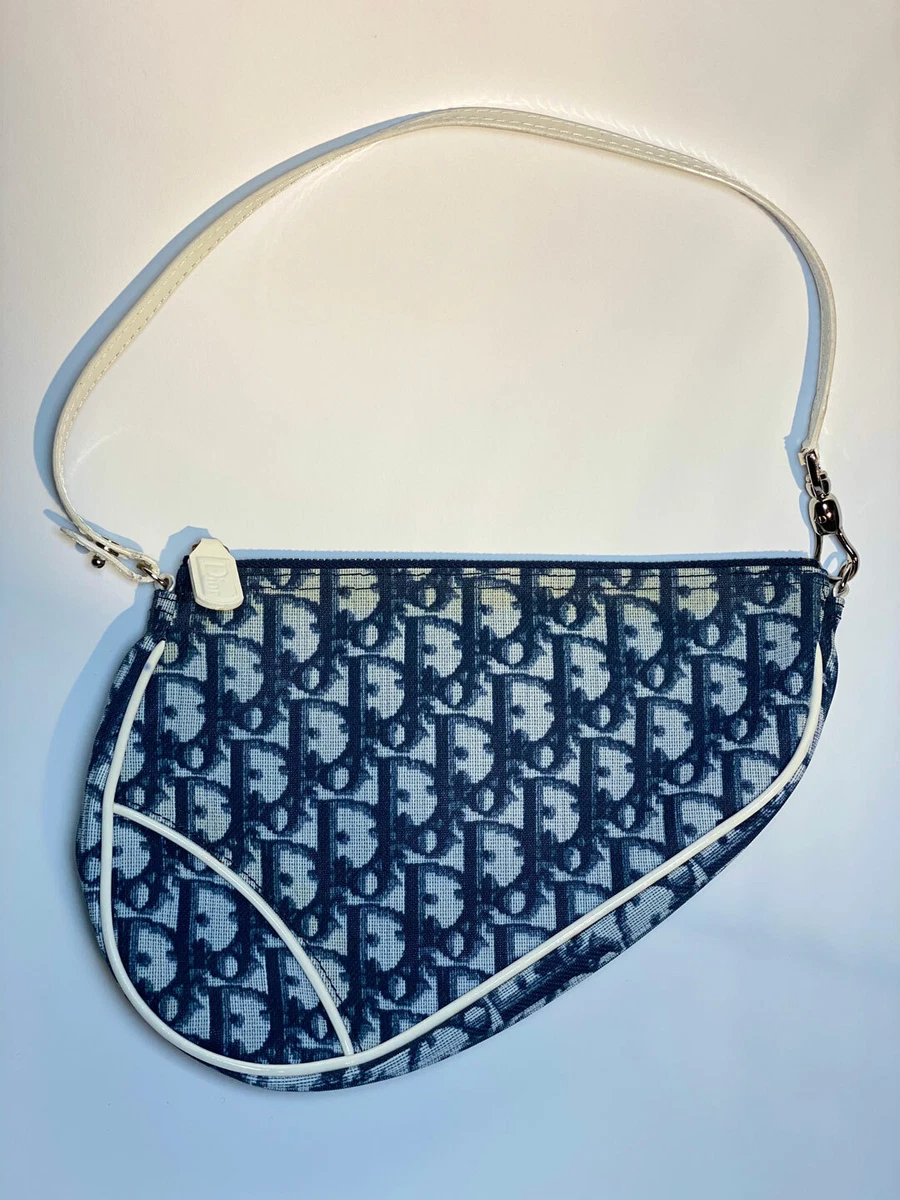 Blue Dior Oblique Saddle Bag