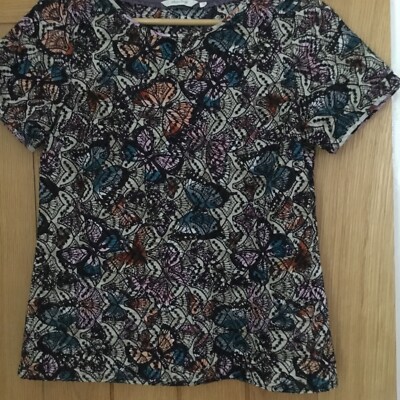 White Stuff Butterfly Pattered Top Size 10