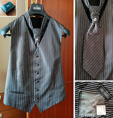 CARLO PIGNATELLI GILET UOMO CRAVATTONE SPILLA CERIMONIA