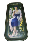 Vintage 1970s Coca Cola Metal Rectangle Serving Tray 1916 Girl WW1