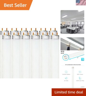 F32T8/841 32W 48 Inch T8 Fluorescent Tube Light Bulb, 4100K Cool White, 2800 ...