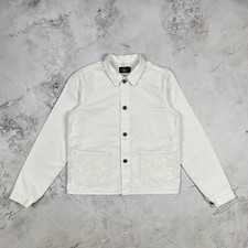 Rrl Ralph Lauren White Paint Splatter Distressed Chore Jacket Size 2 Small S